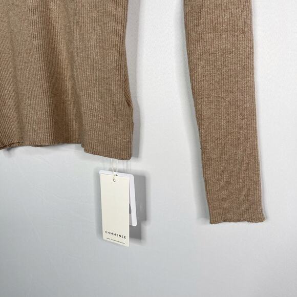 New Commense XSmall Light Khaki Brown Clouds Ribbed V Neck Sweater Pullover Knit - Picture 4 of 11
